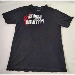 HTFU Rules For‎ What Break Them Graphic Workout Gym T Shirt Black Small USA Made